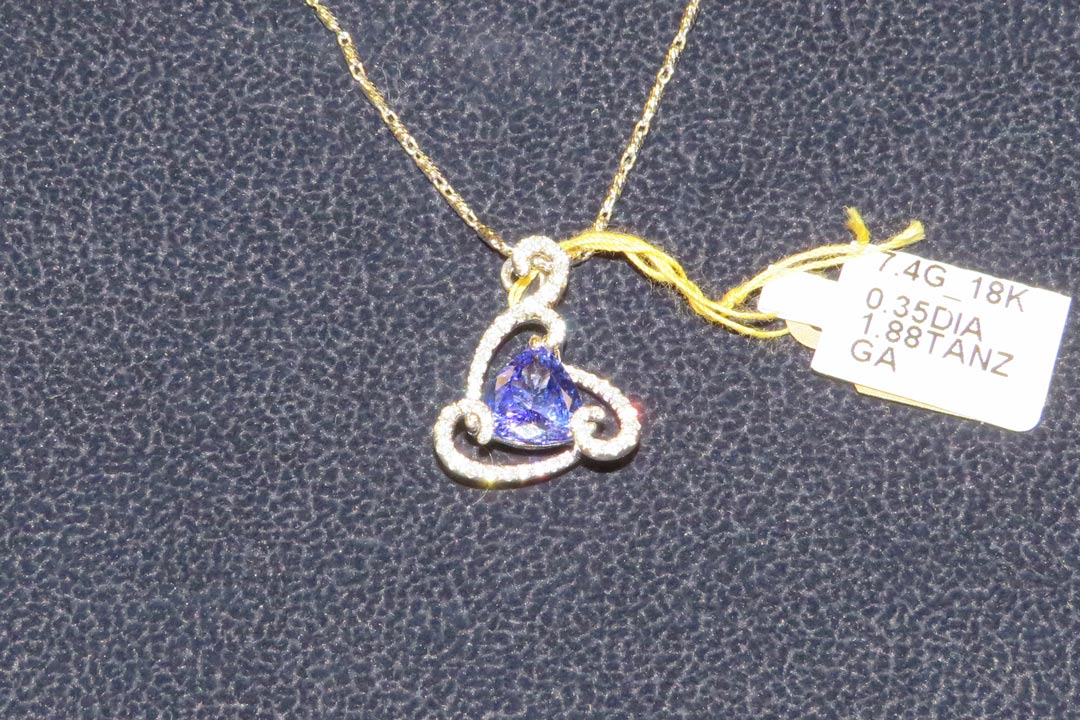0th Image of a N/A NATURAL TANZANITE ZOISITE & DIAMOND PENDANT