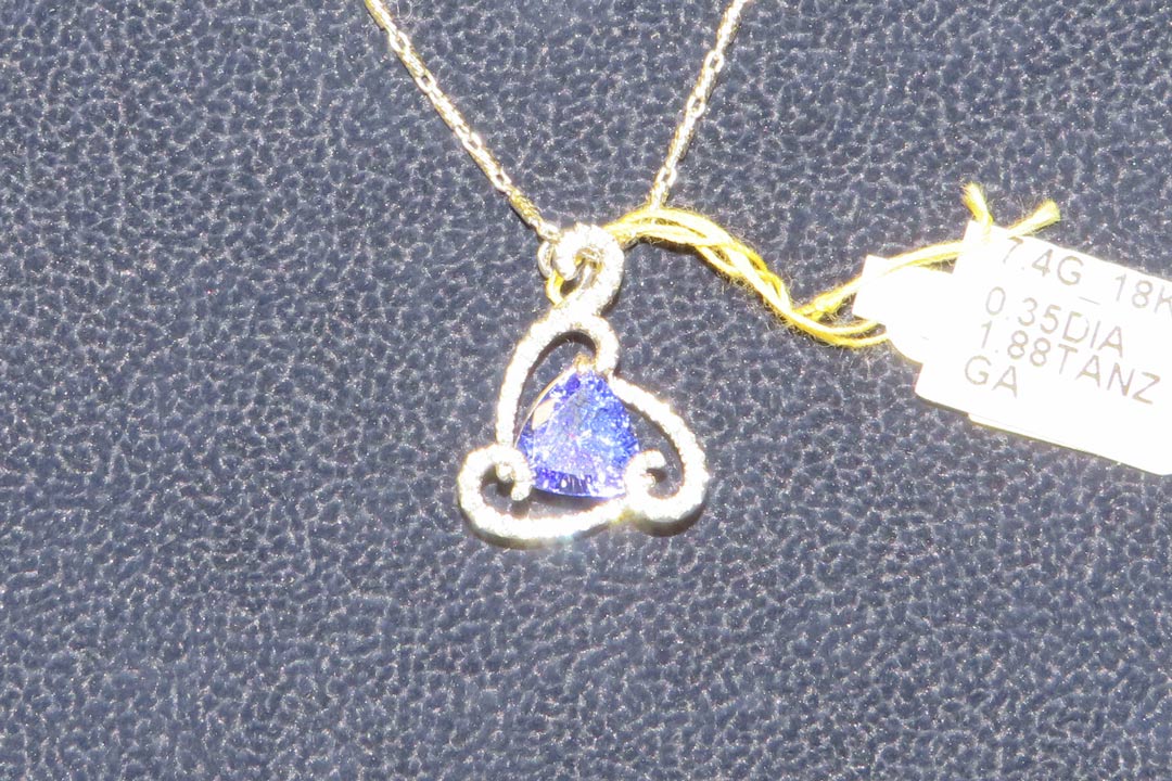 1st Image of a N/A NATURAL TANZANITE ZOISITE & DIAMOND PENDANT