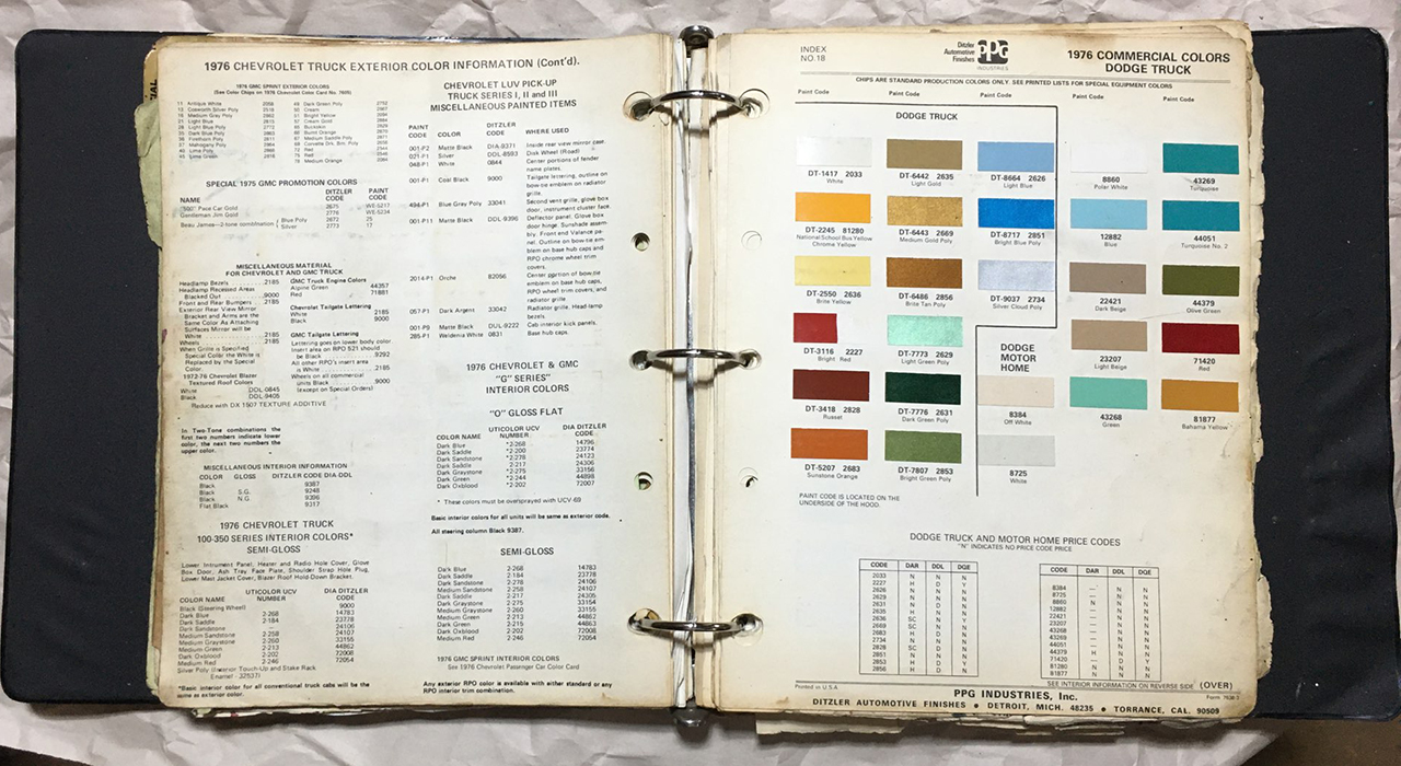 1st Image of a N/A COMMERICAL COLOR CHIPS BOOK DITZLER/ PPG