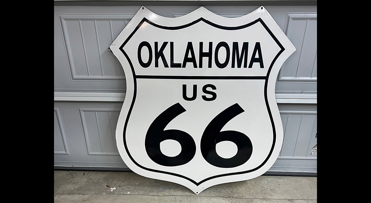 0th Image of a N/A LARGE OKLAHOMA US ROUTE 66 PORCELAIN HWY