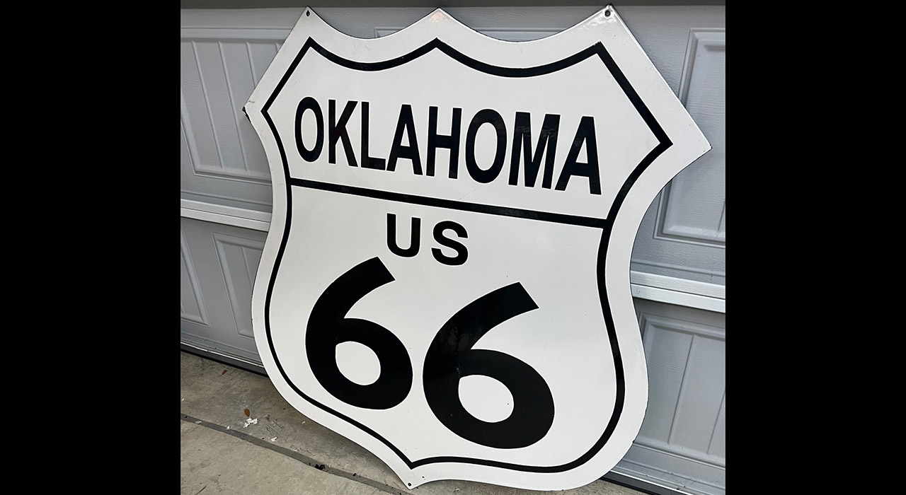 1st Image of a N/A LARGE OKLAHOMA US ROUTE 66 PORCELAIN HWY
