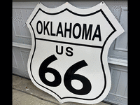 Image 2 of 6 of a N/A LARGE OKLAHOMA US ROUTE 66 PORCELAIN HWY