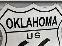 Image 3 of 6 of a N/A LARGE OKLAHOMA US ROUTE 66 PORCELAIN HWY