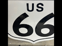 Image 4 of 6 of a N/A LARGE OKLAHOMA US ROUTE 66 PORCELAIN HWY