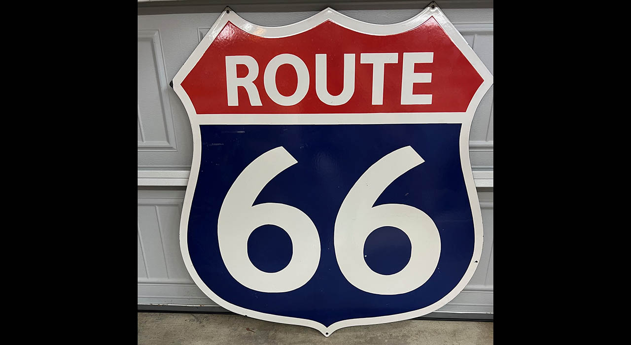0th Image of a N/A TRI-COLOR US ROUTE 66 SHIELD PORCELAIN
