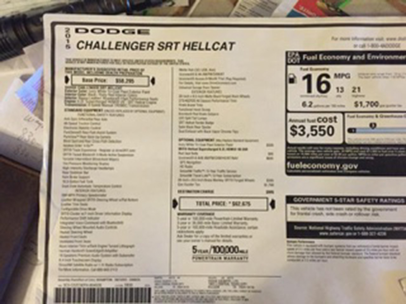 17th Image of a 2015 DODGE CHALLENGER SRT HELLCAT