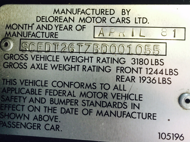 13th Image of a 1981 DELOREAN DMC-12