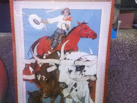 Image 1 of 1 of a N/A COWGIRL RISING PAINTING & BOOK