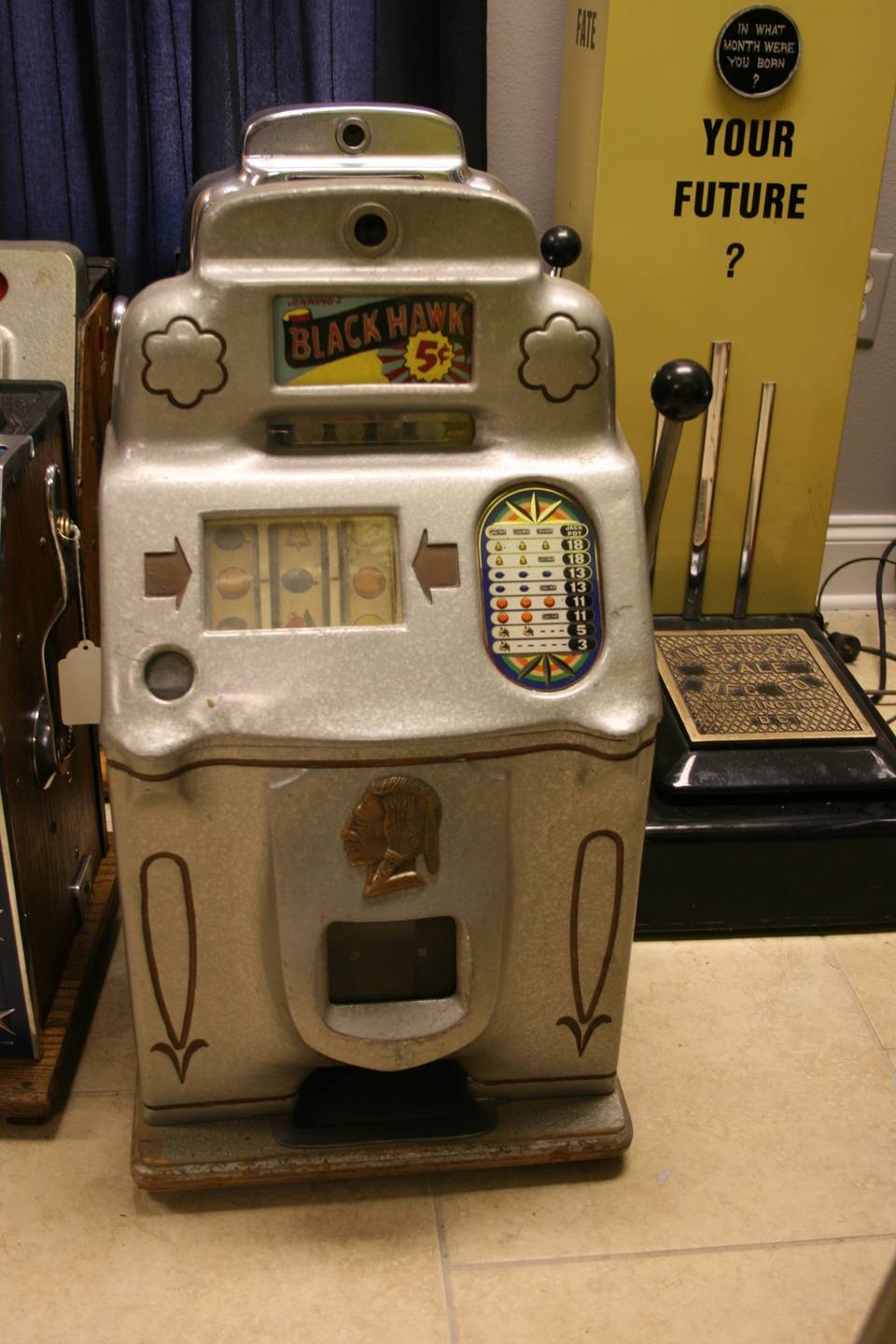 0th Image of a N/A BLACK HAWK 5 CENT SLOT MACHINE