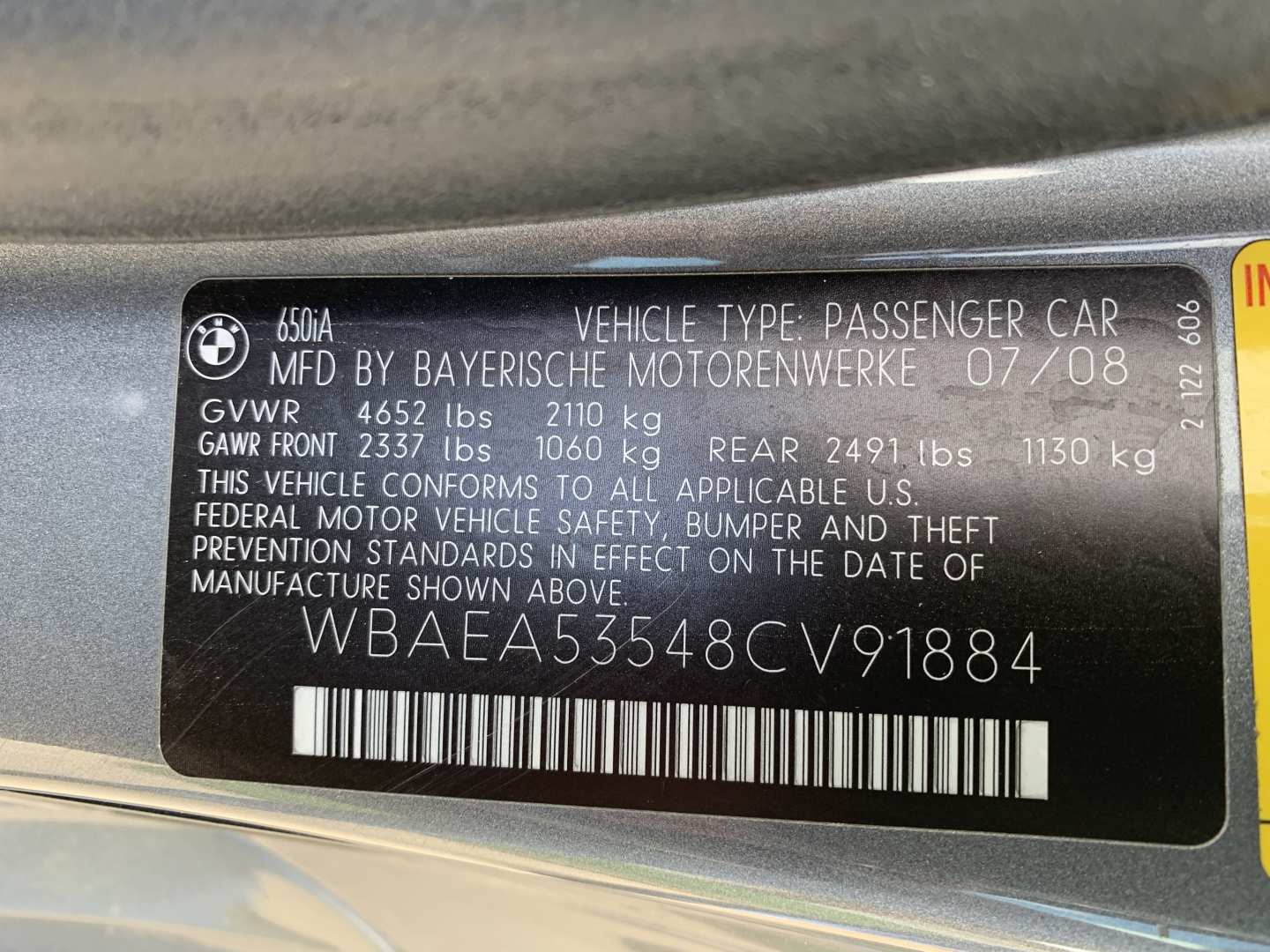 3rd Image of a 2008 BMW 650I