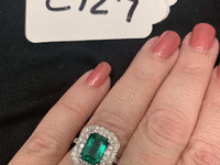 Image 1 of 2 of a N/A RING EMERALD & DIAMOND