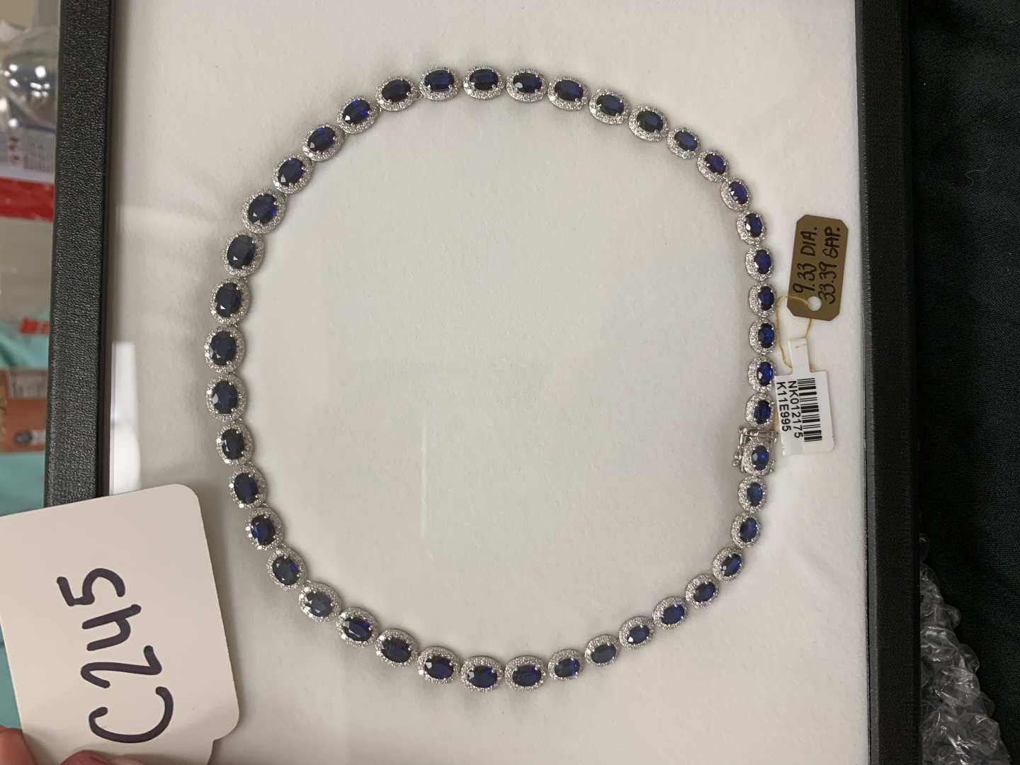 0th Image of a N/A NECKLACE DIAMOND & BLUE SAPPHIRE