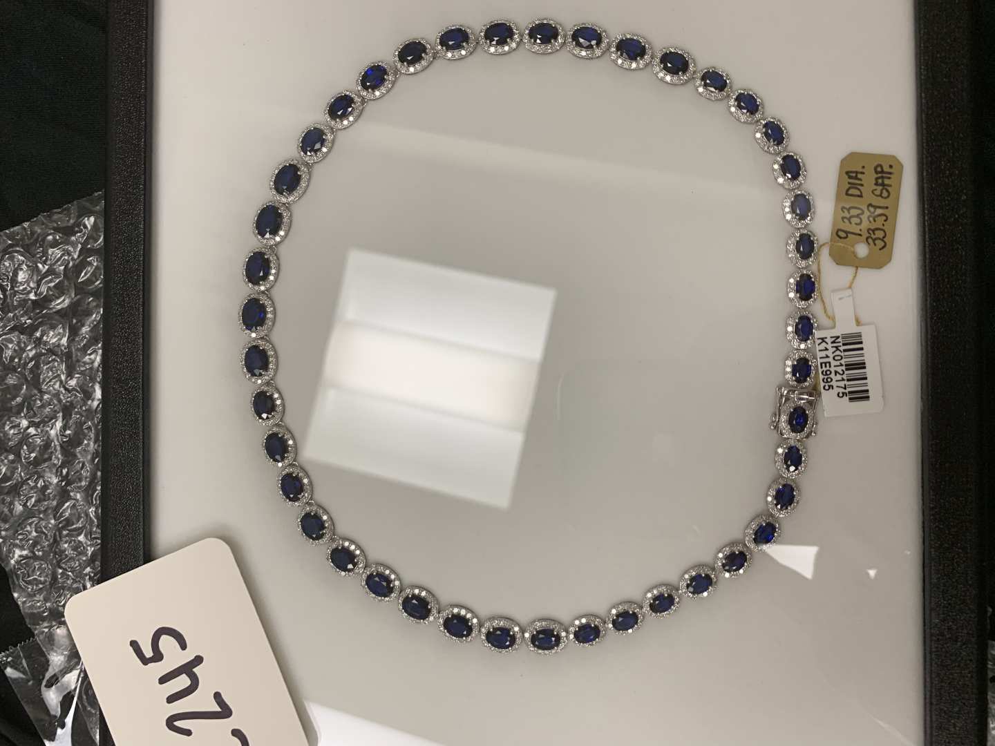 1st Image of a N/A NECKLACE DIAMOND & BLUE SAPPHIRE