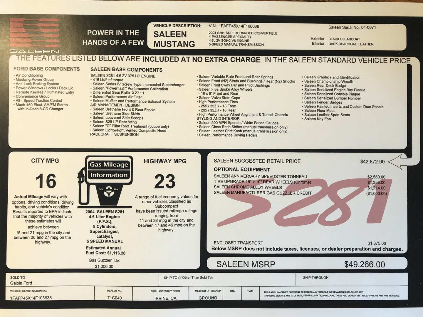 4th Image of a 2004 FORD MUSTANG