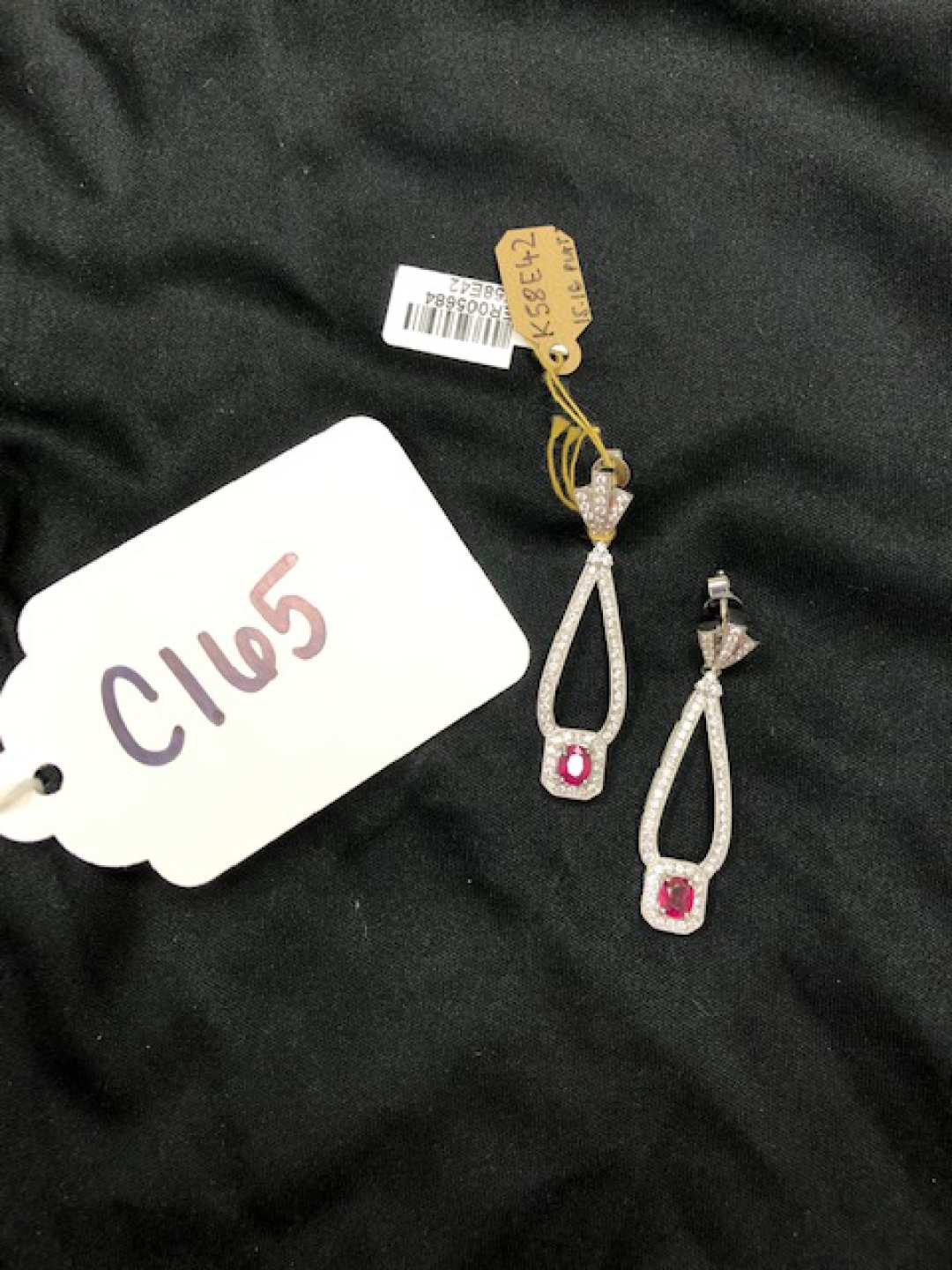 0th Image of a N/A PLATINUM EARRINGS RUBY AND DIAMOND