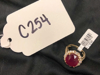 Image 1 of 2 of a N/A 14K GOLD RING DIAMOND AND RUBY