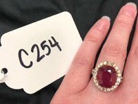 Image 2 of 2 of a N/A 14K GOLD RING DIAMOND AND RUBY