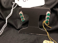 Image 1 of 1 of a N/A 14K EARRINGS EMERALD AND DIAMOND