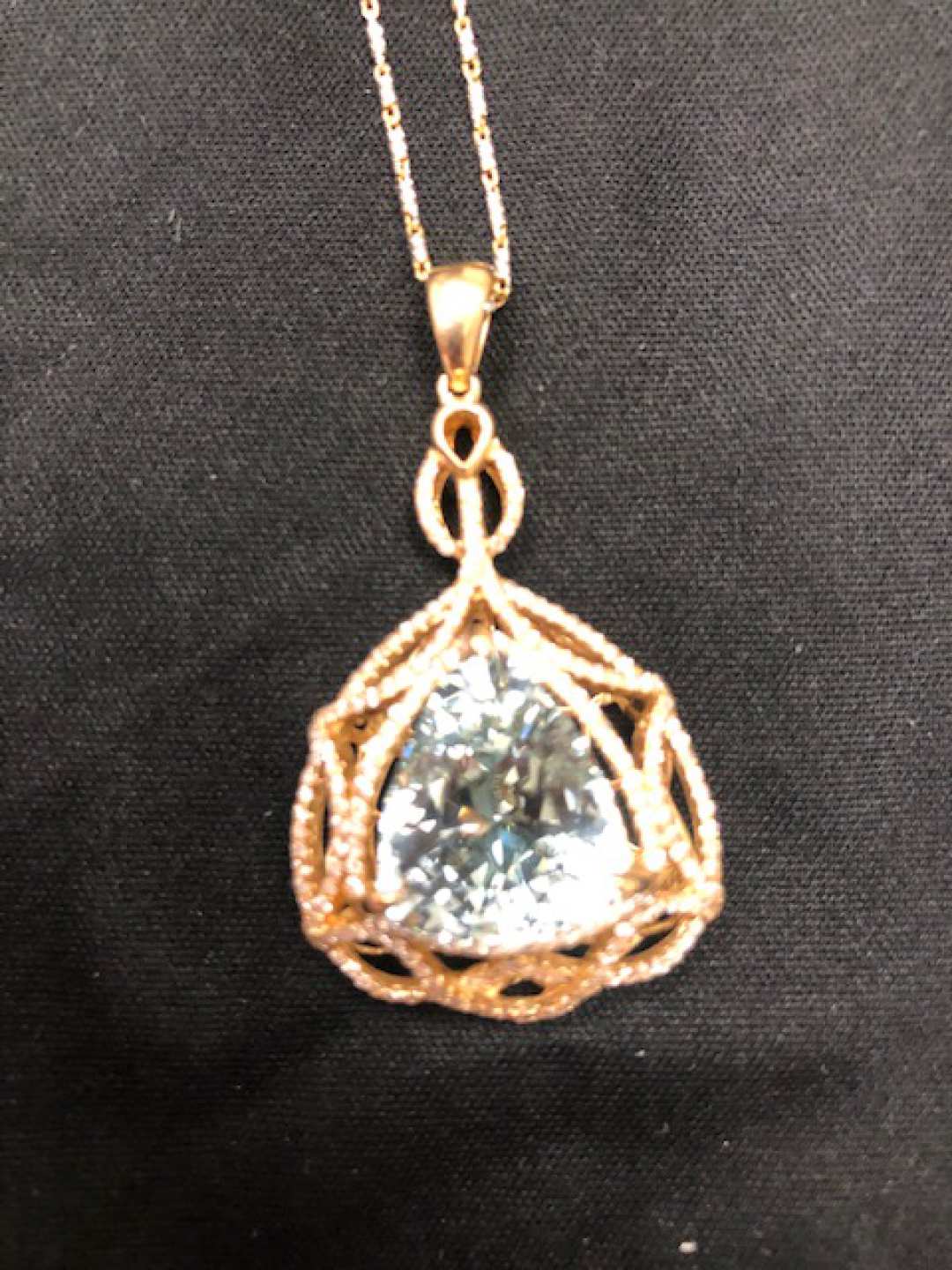 0th Image of a N/A 14K PENDANT AQUAMARINE AND DIAMOND