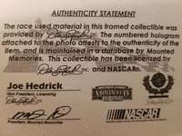 Image 2 of 4 of a N/A DALE EARNHARDT, JR SIGNED FRAMED ART