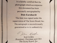 Image 2 of 2 of a N/A DALE EARNHARDT, SR 7 TIME PLAQUE