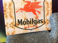 Image 1 of 1 of a N/A MOBIL GAS VINTAGE STEEL SIGN