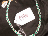 Image 1 of 3 of a N/A 18K GOLD NECKLACE DIAMOND AND EMERALD