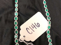 Image 2 of 3 of a N/A 18K GOLD NECKLACE DIAMOND AND EMERALD