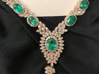 Image 1 of 2 of a N/A EMERALD AND DIAMOND NECKLACE