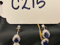 Image 1 of 2 of a N/A SAPPHIRE AND DIAMOND EARRINGS