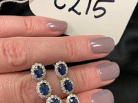Image 2 of 2 of a N/A SAPPHIRE AND DIAMOND EARRINGS