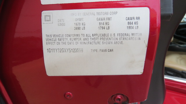 6th Image of a 2000 CHEVROLET CORVETTE