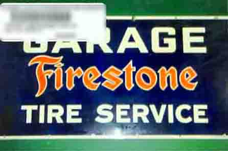 0th Image of a N/A FIRESTONE GARAGE METAL SIGN