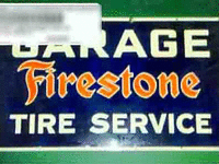 Image 1 of 1 of a N/A FIRESTONE GARAGE METAL SIGN