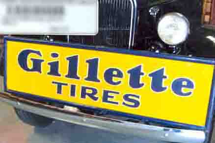0th Image of a N/A GILLETTE TIRES METAL SIGN
