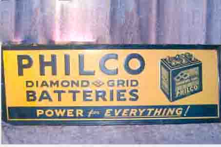 0th Image of a N/A PHILCO DIAMOND GRID BATTERIES METAL SIGN