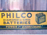 Image 1 of 1 of a N/A PHILCO DIAMOND GRID BATTERIES METAL SIGN