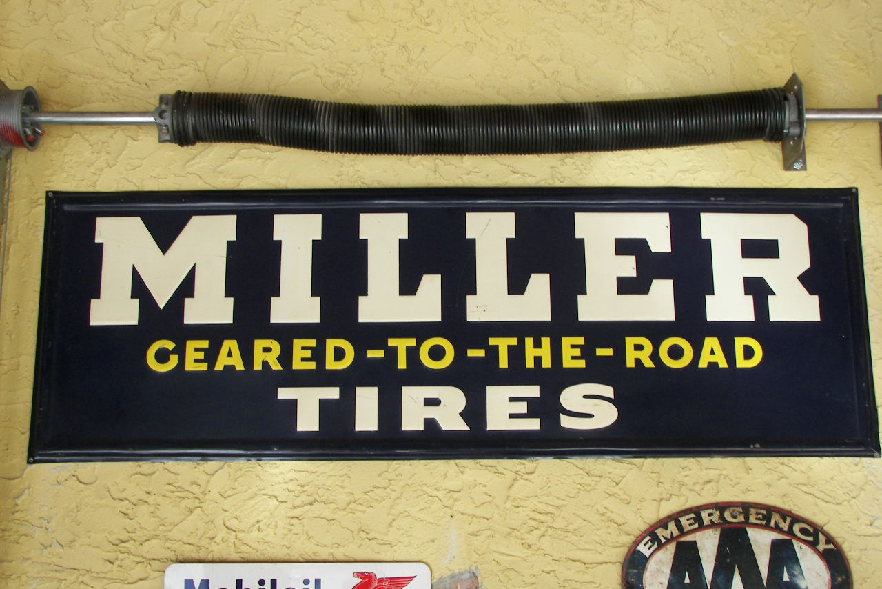 0th Image of a N/A EMBOSSED MILLER TIRE METAL SIGN