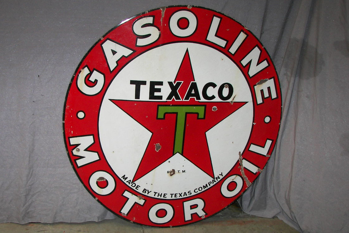 0th Image of a N/A TEXACO GASOLINE METAL SIGN