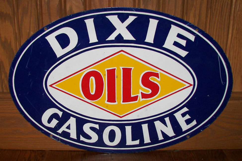 0th Image of a N/A DIXIE GASOLINE OILS METAL SIGN