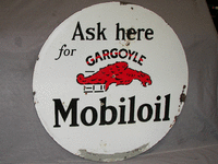 Image 1 of 1 of a N/A MOBIL OIL LOLLIPOP METAL SIGN