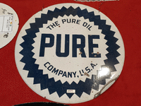 Image 1 of 1 of a N/A PURE OIL METAL SIGN