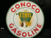 Image 1 of 1 of a N/A CONOCO WITH ETHYL METAL SIGN