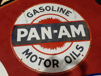 Image 1 of 1 of a N/A PAN AM GASOLINE SIGN ROUND MED