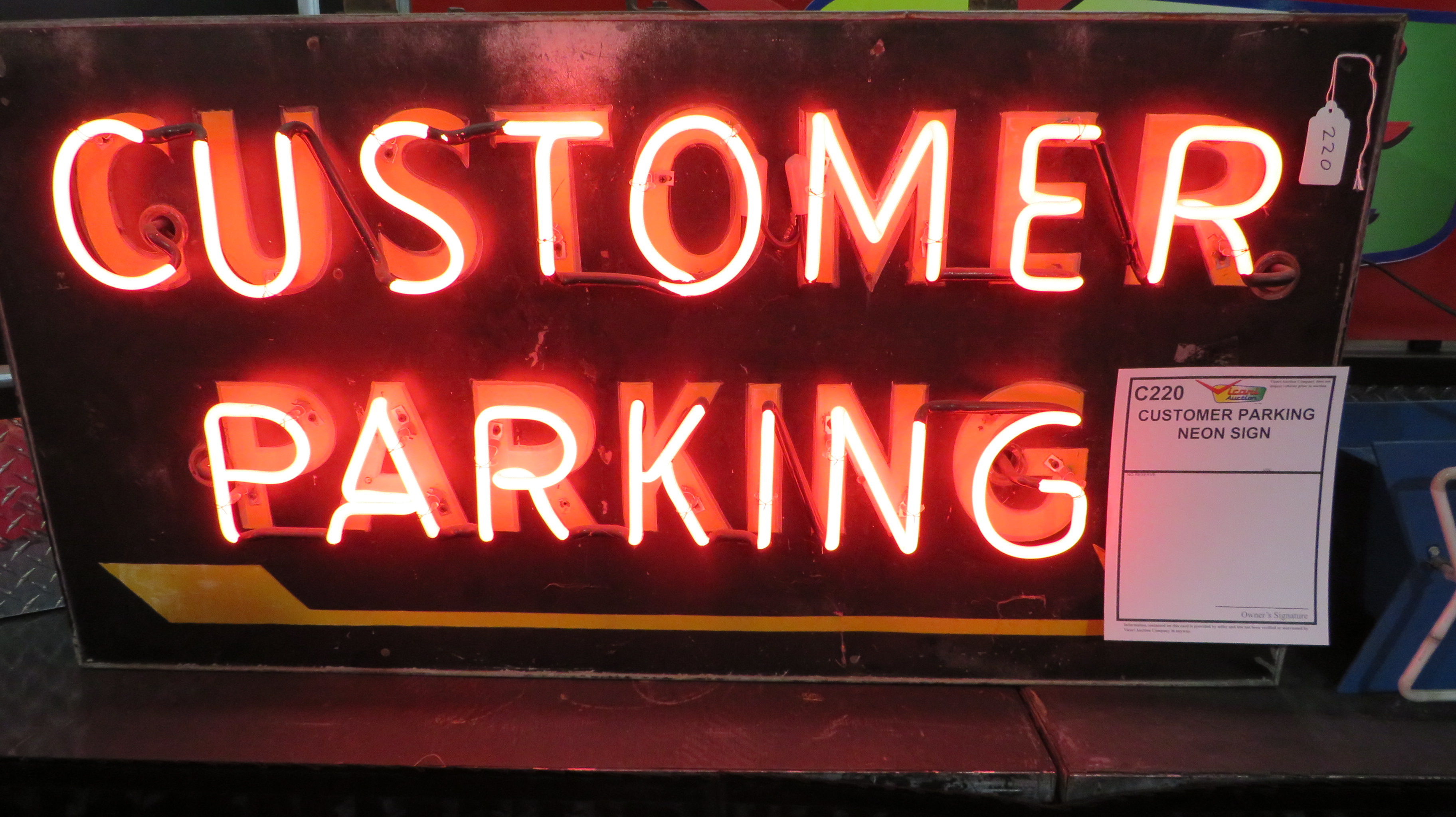 1st Image of a N/A CUSTOMER PARKING NEON SIGN