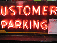 Image 2 of 2 of a N/A CUSTOMER PARKING NEON SIGN