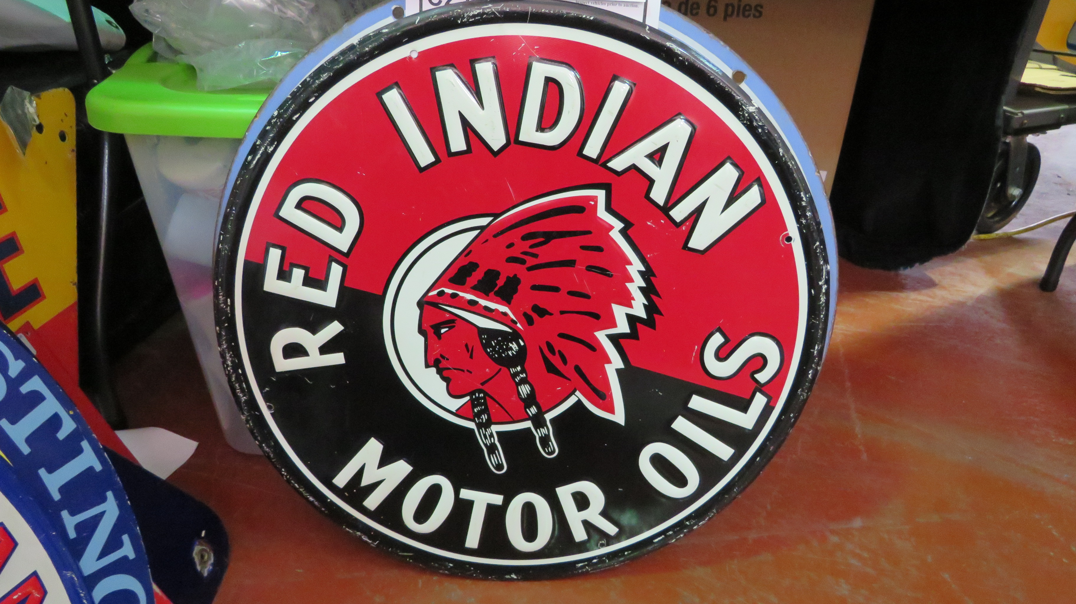 0th Image of a N/A METAL SIGN RED INDIAN MOTOR OILS