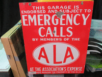 Image 1 of 1 of a N/A METAL SIGN ALA EMERGENCY CALLS SIGN