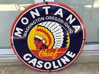 Image 1 of 1 of a N/A MONTANA GASOLINE SIGN