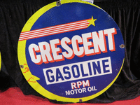 Image 1 of 1 of a N/A CRESCENT GASOLINE SIGN
